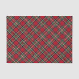 Red Green Plaid Rustic Classic Stewart Tartan Tissue Paper