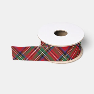 Red Green Plaid Rustic Stewart Tartan Grosgrain Ribbon