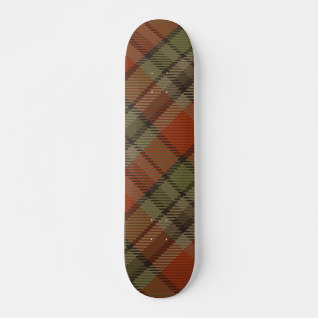 Red & Green Plaid Skateboard (Front)