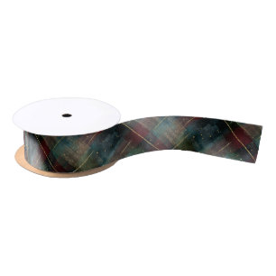 Red Green Plaid Stripes Christmas Satin Ribbon