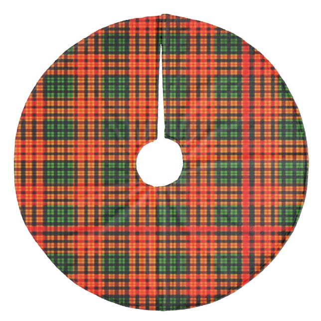 Red Green Plaid Tree Skirt (Front)
