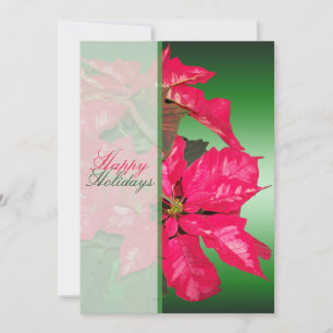 Red, Green, Poinsettia Noël Party Invitation