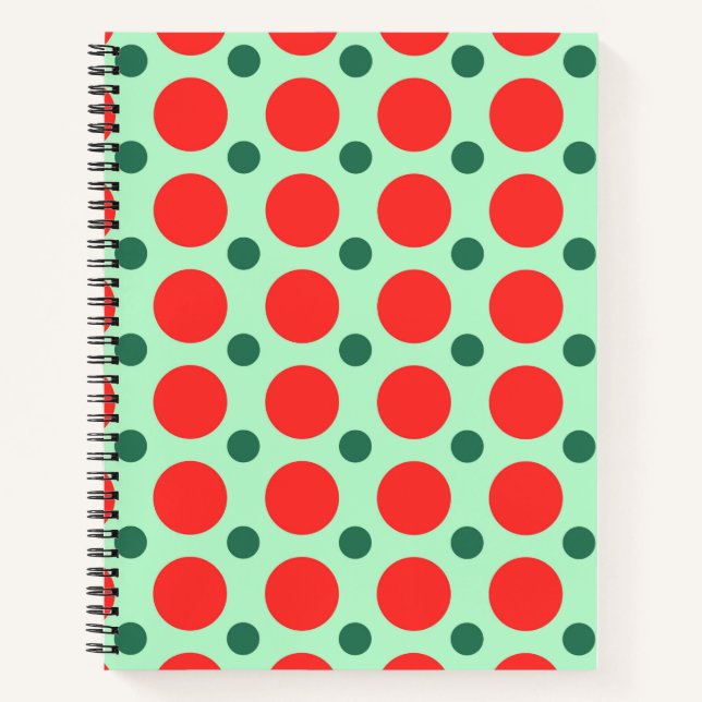 Red & Green Polka Dot Christmas Journal (Devant)
