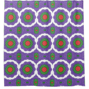 Red Green Purple White Kaleidoscope Christmas Ball