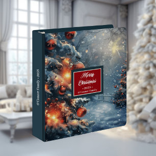 Red Green Ring Binder Custom Name Holiday Album