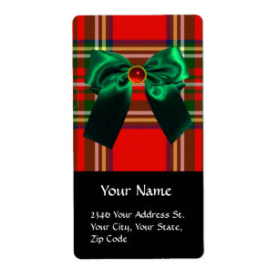 RED  GREEN SCOTTISH TARTAN AND CHRISTMAS BOWS