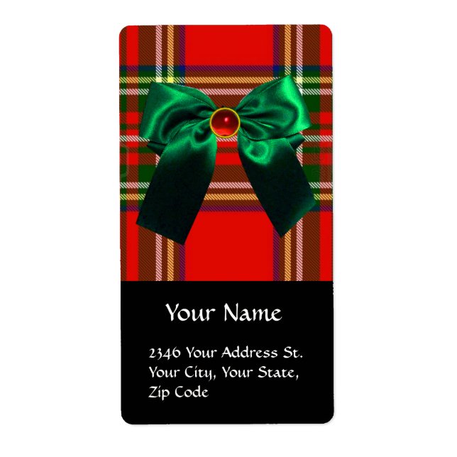 RED  GREEN SCOTTISH TARTAN AND CHRISTMAS BOWS (Front)
