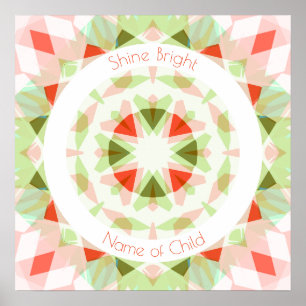 Red Green Shine Bright Star Name Nursery Decor