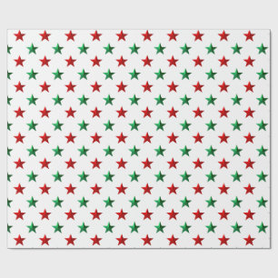 Red Green Stars Wrapping Paper