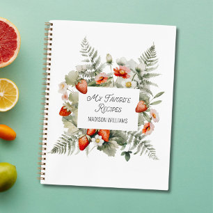 Red Green Strawberry Flower Leaves Recipe Book