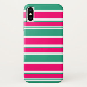 Red -green striped horizontal pattern Case-Mate iPhone case