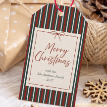 Red & Green Striped Merry Christmas