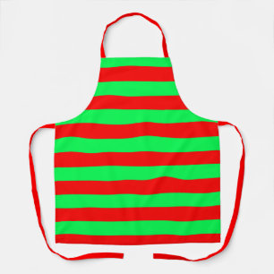 Red Green Stripes Design Apron