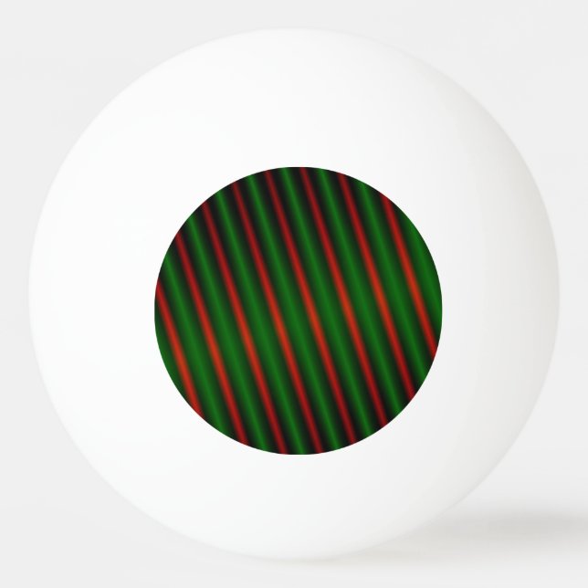Red & Green Stripes/Lines Pattern Ping Pong Ball (Front)