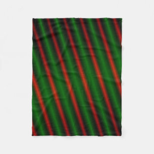 Red & Green Stripes or Lines Fleece Blanket