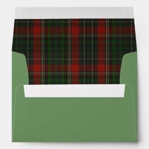 Red & Green Stuart Tartan Plaid Custom Envelopes