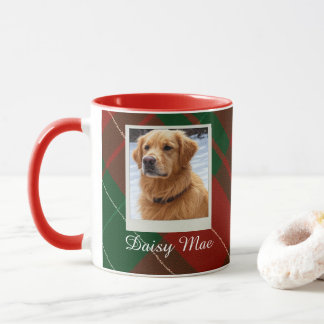 Red & Green Tartain Plaid Personalized Pet Mug