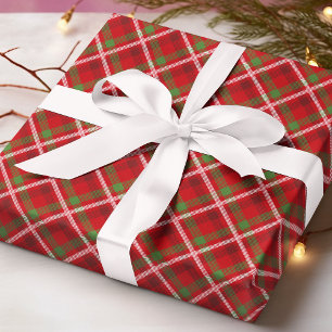 Red Green Tartan Plaid Christmas Pattern Wrapping Paper
