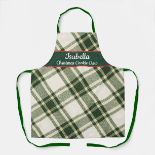 Red Green Tartan Plaid Personalized Christmas  Apr Apron
