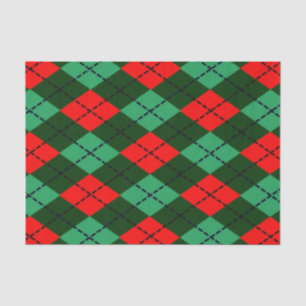 Red green tartan tissue paper