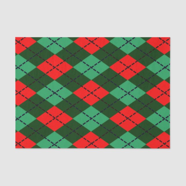 Red green tartan tissue paper (Front)