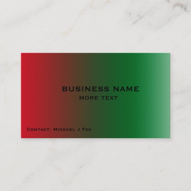 red green transition design custom business card (Front)