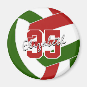 red green volleyball season personalized keepsake magnet
