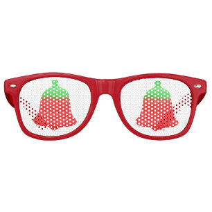 Red & Green Watercolor Bell Retro Sunglasses