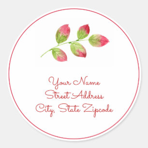 'Red Green Watercolor Leaves'  Labels