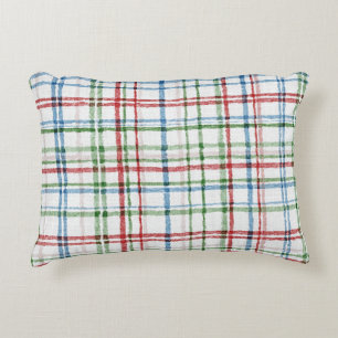 Red Green White Blue Stripes Accent Pillow