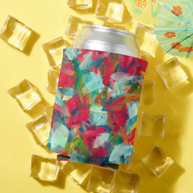 Red Green White Blue Yellow Abstraction Can Cooler (In Situ Summer)