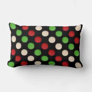Red Green White Dot Pattern Lumbar Pillow