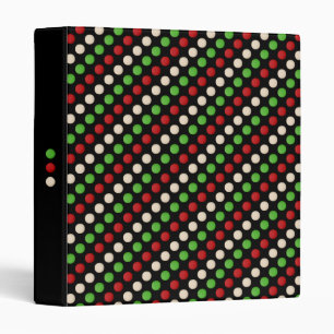 Red Green White Dots Binder