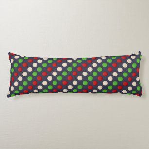 Red Green White Dots Body Pillow
