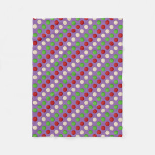 Red Green White Dots Fleece Blanket