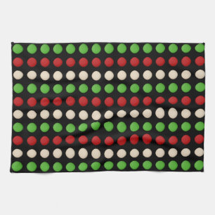 Red Green White Dots Kitchen Towel