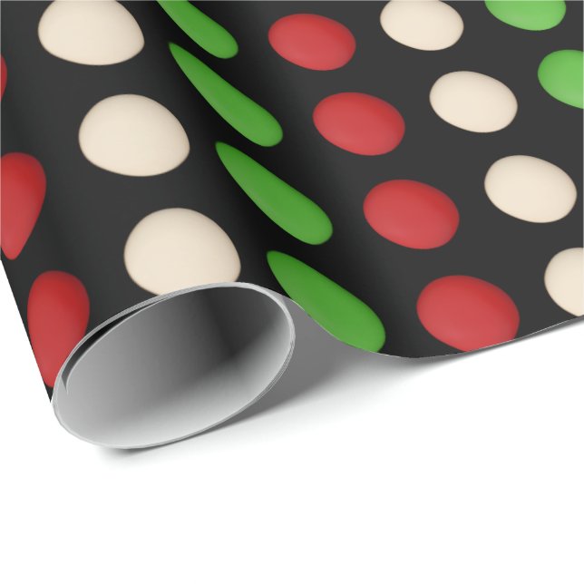 Red Green White Dots Wrapping Paper (Roll Corner)