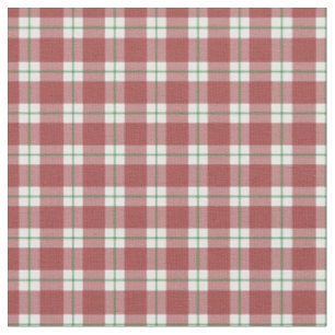 Red / Green / White Plaid Fabric