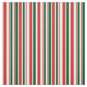 Red Green White Striped Fabric