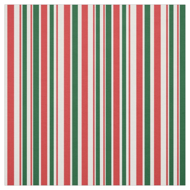Red Green White Striped Fabric (Swatch)