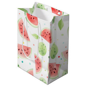 Red Green White Watermelons Birthday Medium Gift Bag