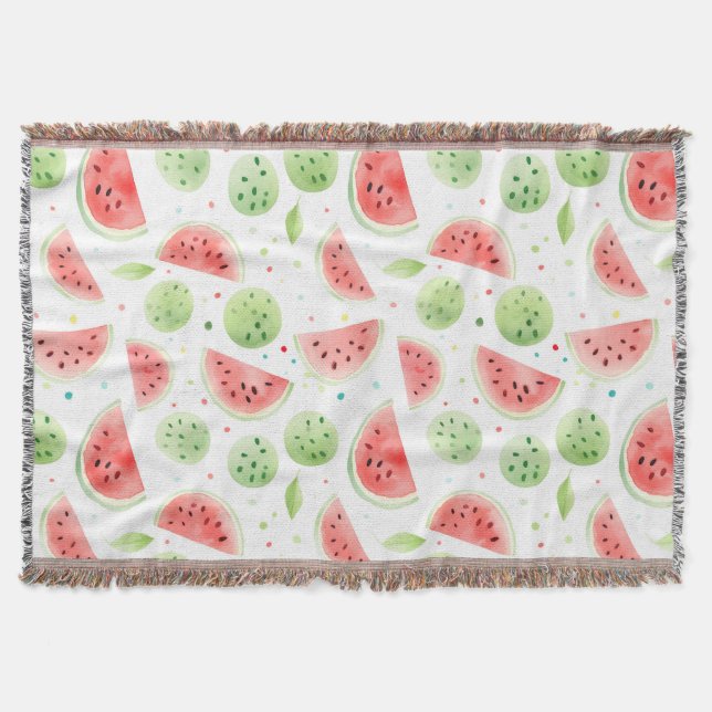 Red Green White Watermelons   Throw Blanket (Front)