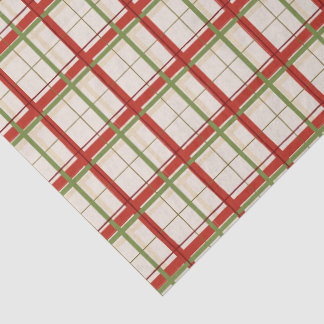 Red & Green Windowpane Checked Tissue Paper