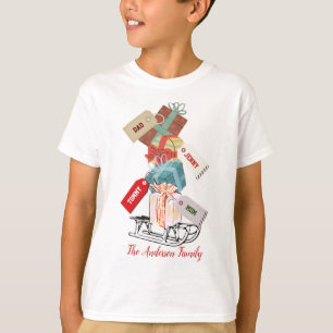 Red Green Winter Sled Family Matching Christmas T-Shirt