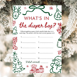 Red Green Winter What's In The Diaper Bag Game Invitation