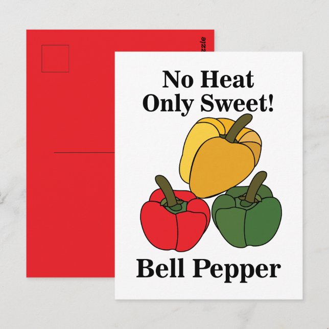 Red Green Yellow Capsicum Bell Pepper Funny Postcard (Front/Back)