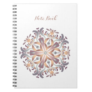Red green yellow floral mandala notebook