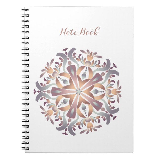 Red green yellow floral mandala notebook (Front)