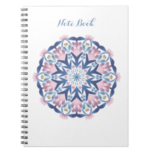 Red green yellow floral mandala notebook