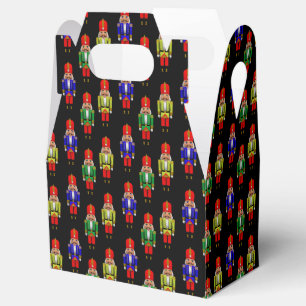 Red Green Yellow Nutcracker Tiled Pattern Favor Box